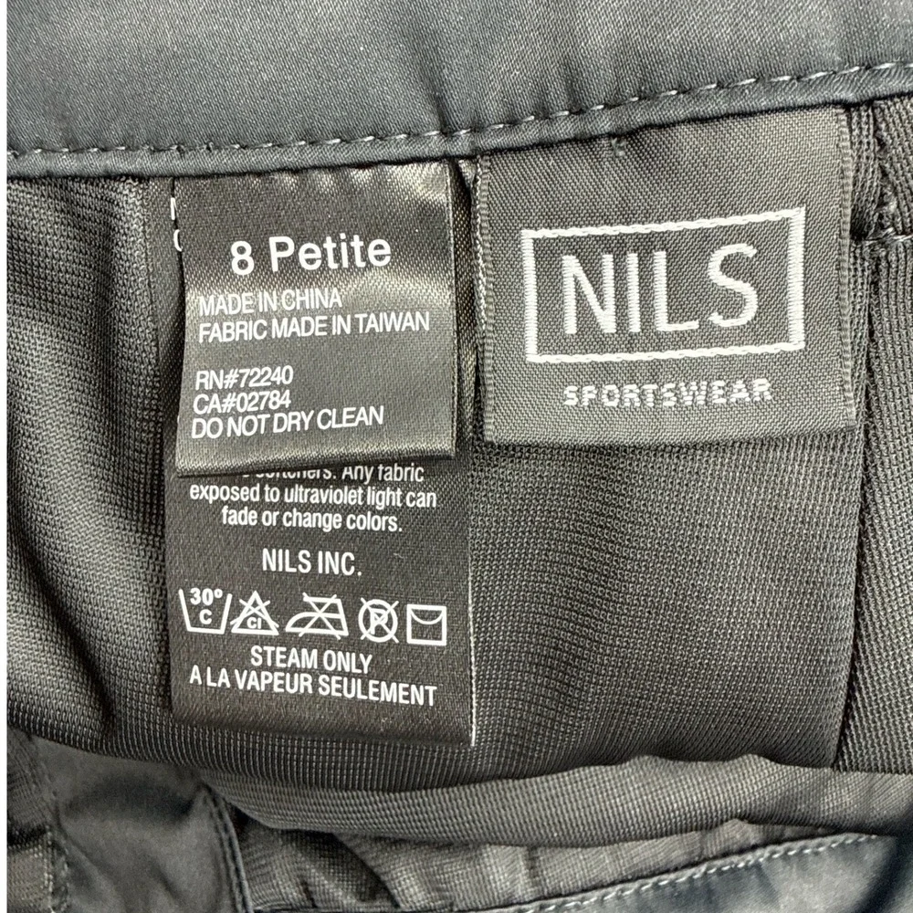 NILS Margie Ski Pants Size 8 Petite Black Waterproof Insulated Stretch NWT 185.0